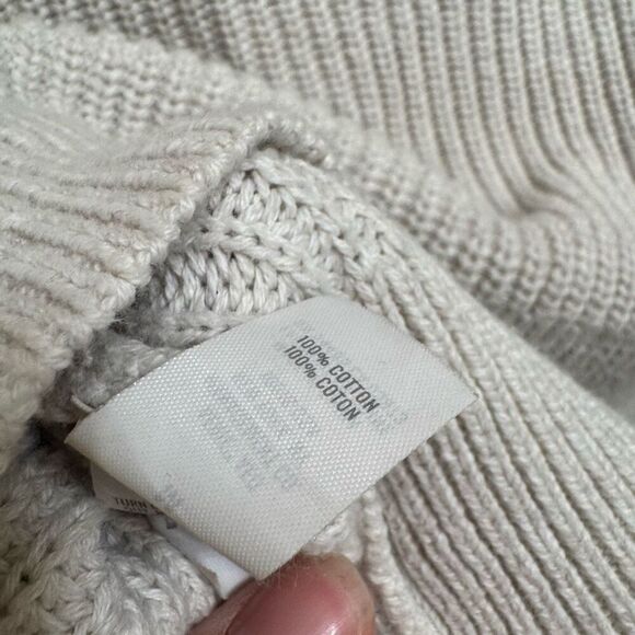 Aerie Cropped Cardigan Cream Beige Chunky Knit Balloon Sleeves Medium - Picture 6 of 6